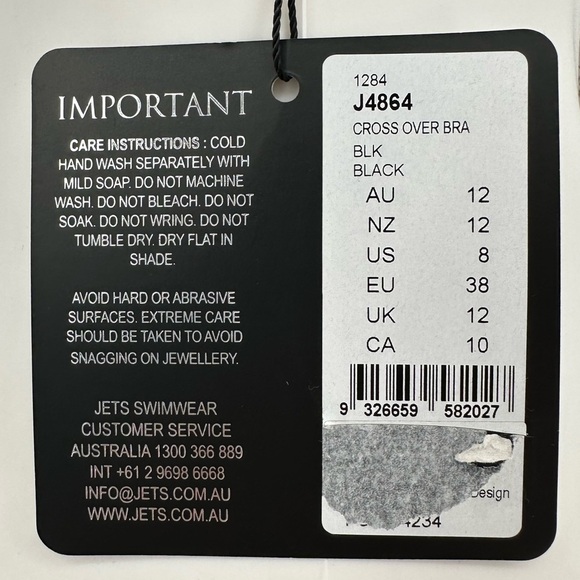 NWT JETS Australia Criss Cross Swim Bikini Top - Picture 6 of 6